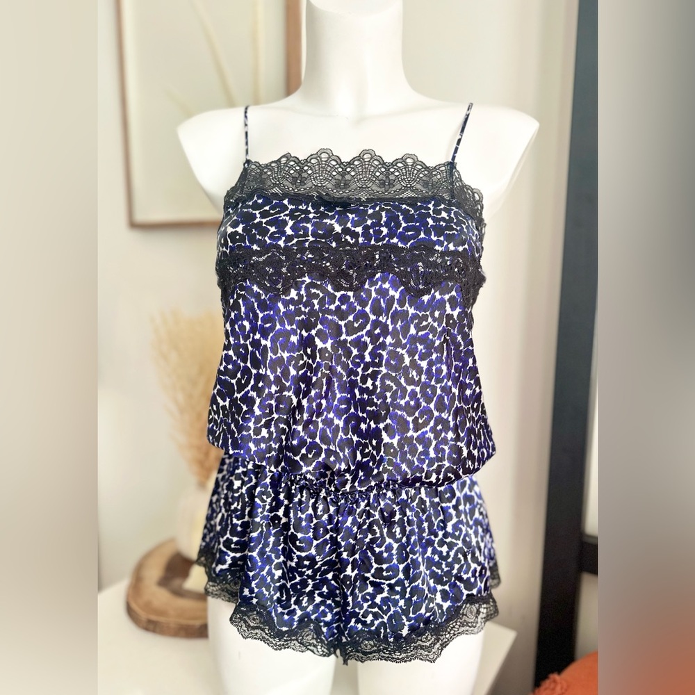 Victoria’s Secret 2012 size small leopard print silky romper playsuit lingerie